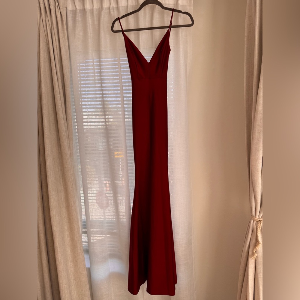 Backless ruby red fashion nova gown XS maxi-dress